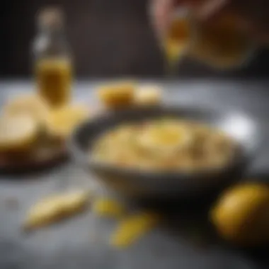 A gourmet dish drizzled with lemon olive oil, emphasizing its culinary versatility