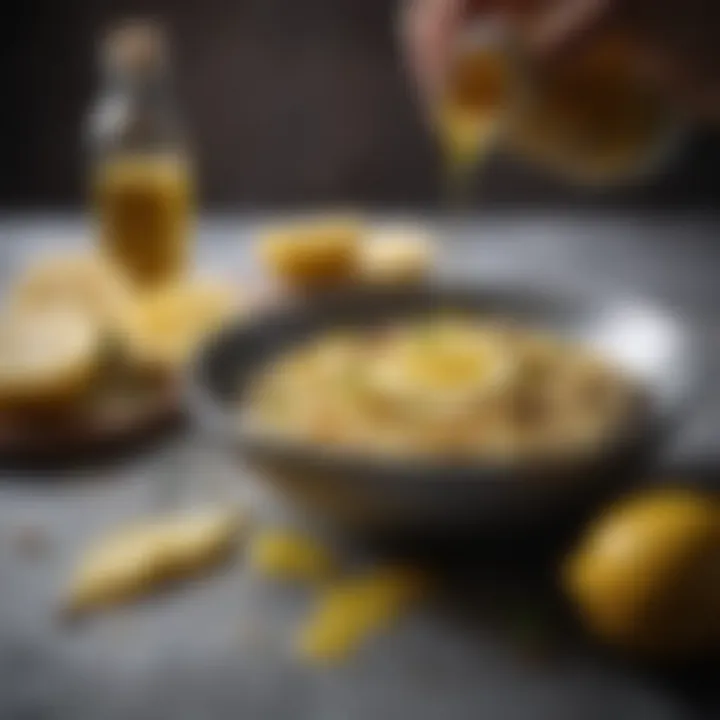 A gourmet dish drizzled with lemon olive oil, emphasizing its culinary versatility