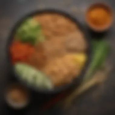 Natto and Health: Nutritional Powerhouse A health-focused arrangement showcasing natto with various vegetables and condiments