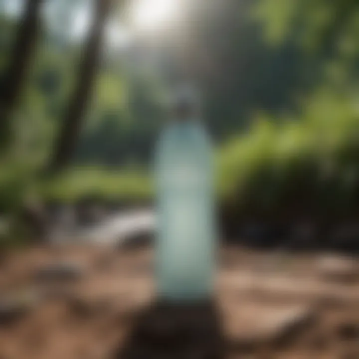 Durable silicone water bottle in an outdoor environment