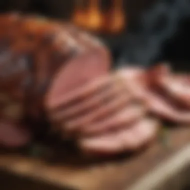 Seasoned meat resting beside a smoker