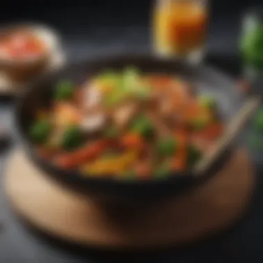 Exquisite Stir Fry Dish Presentation An exquisite bowl showcasing a finished stir fry dish