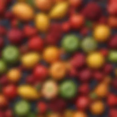 Diverse Fruits and Their Colors A vibrant assortment of fresh fruits showcasing their natural colors