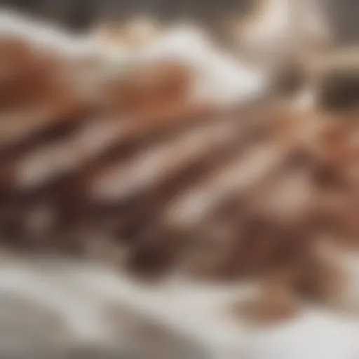 A close-up view of dry bacon showcasing its texture and color
