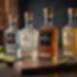 Selection of premium tequila bottles