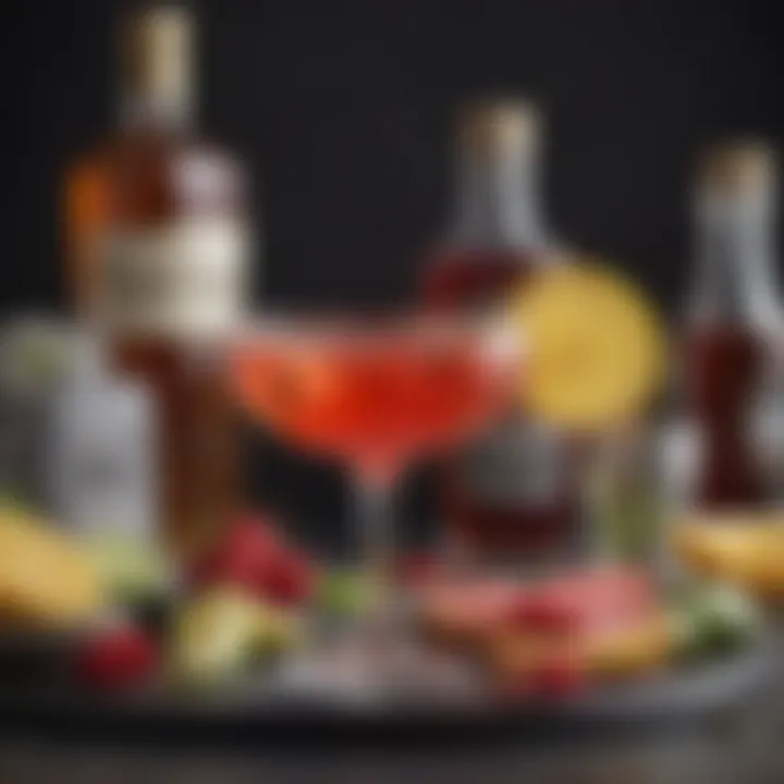 A vibrant representation of various ingredients used in a cosmopolitan