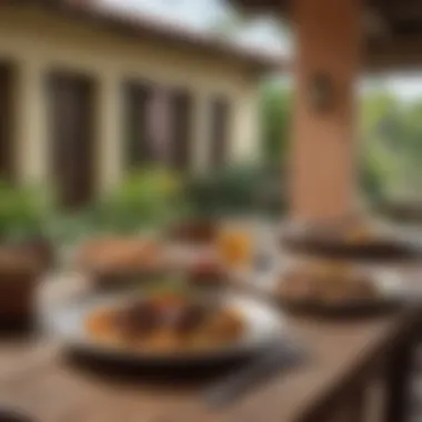 Inviting Dining Setting of Local Culinary Specialties An inviting dining setting with local culinary specialties on display.