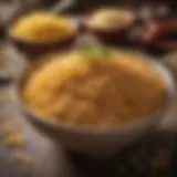 Bulgur wheat grains in a rustic bowl