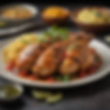 Beautifully Plated Marinated Chicken A beautifully plated chicken dish showcasing the results of marination