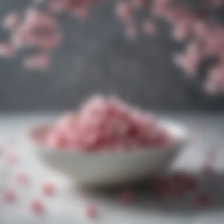 A modern culinary creation using salted cherry blossoms as a key ingredient