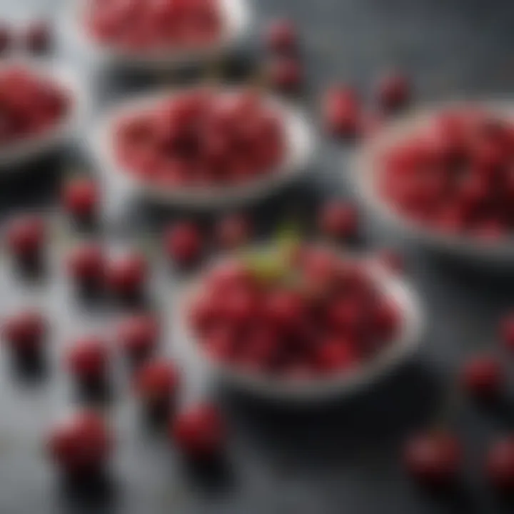 A dynamic spread of cherry-infused dishes, highlighting their culinary versatility