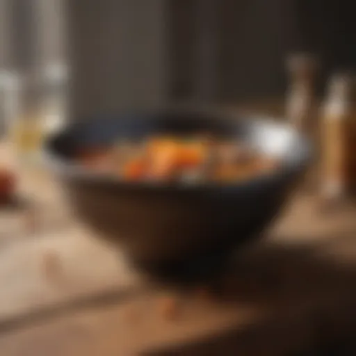 Traditional dolsot bowl on a wooden table