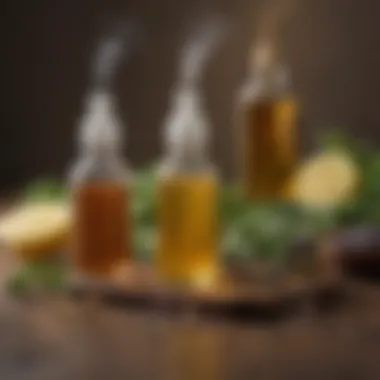 Natural Ingredients for Eco-Friendly Freshening A close-up of natural air freshener ingredients like essential oils and herbs