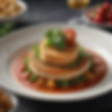 An elegant dish plated with precision, highlighting the artistry in vegan meal presentation.