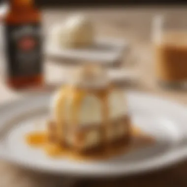 Gourmet dessert featuring Jim Beam Vanilla coffee sauce