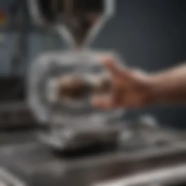 Innovative Sealing: Mechanics at Work Close-up of the vacuum sealing mechanism in action