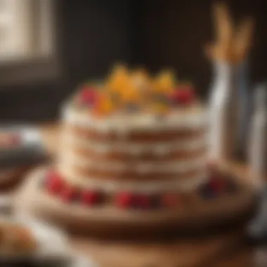 Exquisite Duff Cake Presentation A beautifully decorated Duff Cake showcasing rich layers and toppings