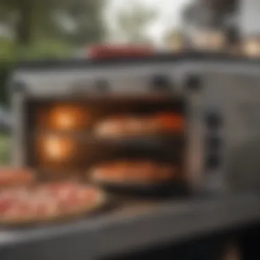 Close-up of the Koda oven in use during an outdoor gathering