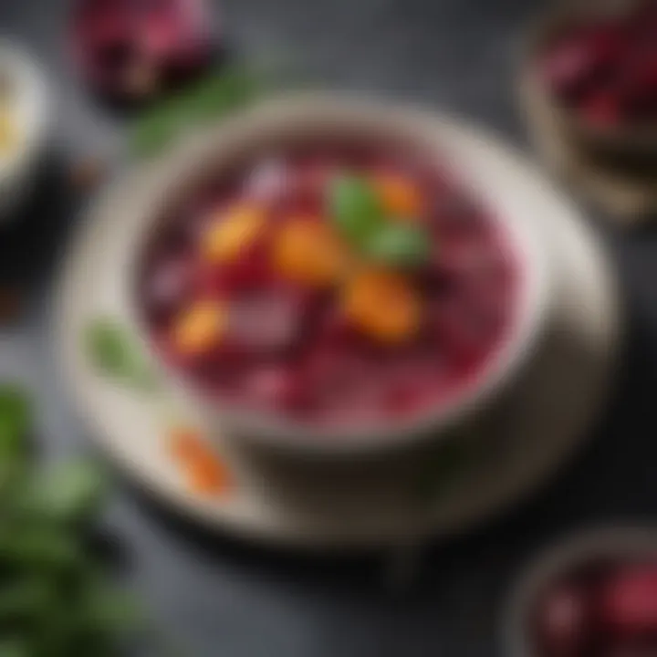 A healthy dish featuring beets with various ingredients