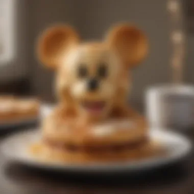 Whimsical Breakfast with Mickey Waffles A whimsical breakfast setting featuring Mickey Mouse waffles