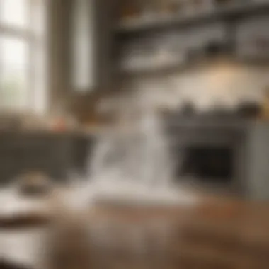 Odor eliminators being applied in a kitchen environment