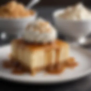 A decadent dessert featuring salted caramel bourbon, topped with whipped cream and sprinkled with salt