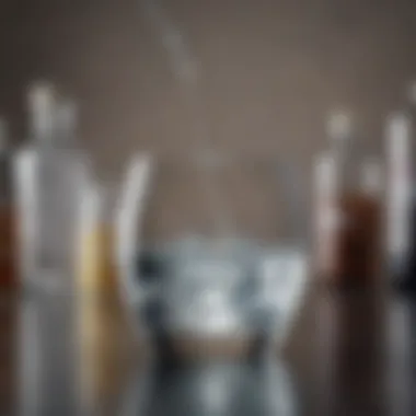An artistic representation of distilled water in a laboratory setting.