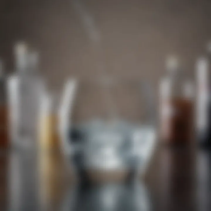 An artistic representation of distilled water in a laboratory setting.