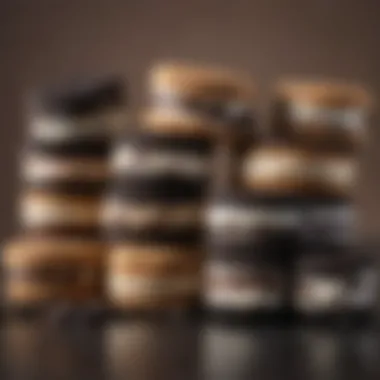 Variety of Oreo Ice Cream Sandwich Brands An assortment of Oreo ice cream sandwiches from various brands