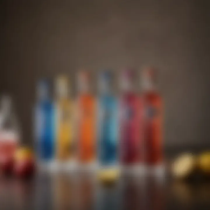 An array of colorful Ciroc drinks elegantly displayed