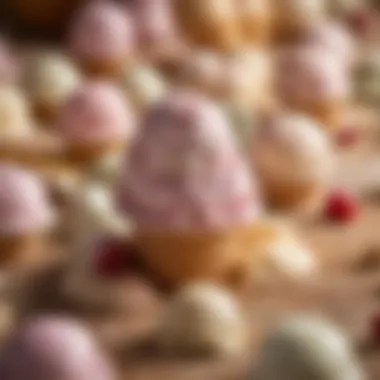 Artisanal Ice Cream Flavors An assortment of artisanal ice cream flavors crafted using a small batch ice cream maker.