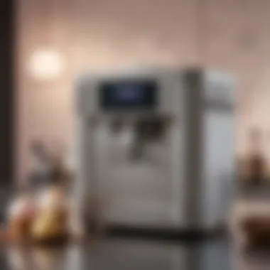 User Interface Highlight A user-friendly interface of a small batch ice cream maker with highlighted features.