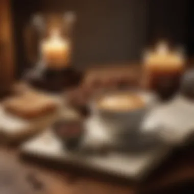 Relaxing with Hazelnut Coffee A cozy setting featuring a steaming cup of hazelnut coffee next to a book and a candle.
