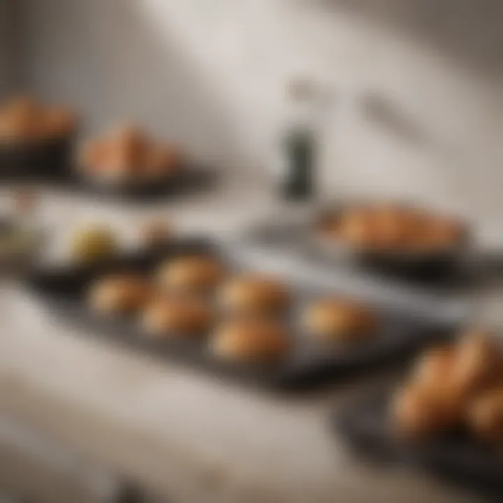 Non-stick coated baking sheet in a kitchen