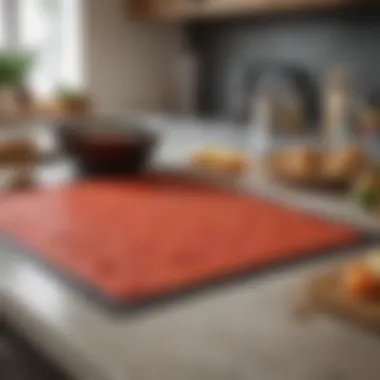 Silicone baking mat on a countertop