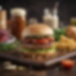 Fresh ingredients for a turkey hamburger
