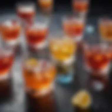 Enhancing Beverages with Artistic Ice Creations Colorful ice cubes in cocktail glasses