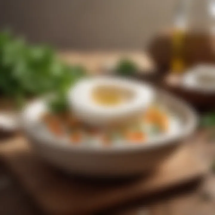 A vibrant dish drizzled with coconut oil, garnished with herbs