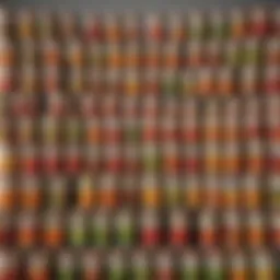 A vibrant array of various veggie soup cans displayed on a kitchen counter.