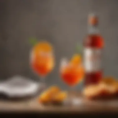 A vibrant glass of Aperol spritz garnished with an orange slice