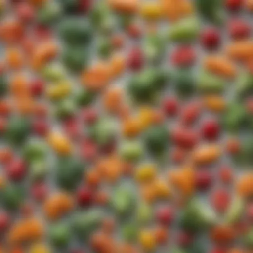 A vibrant assortment of colorful frozen vegetables ready for meal prep.