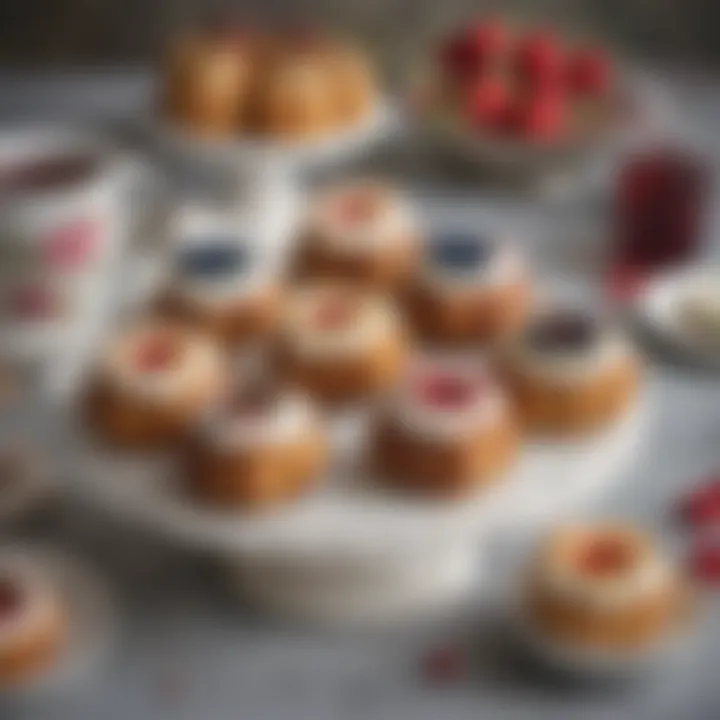 An elegantly presented mini bundt cake adorned with frosting and decorative toppings.