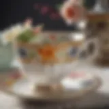 Elegant vintage tea cup with intricate floral design