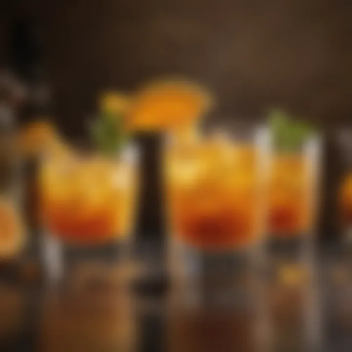 An array of cocktails showcasing the evolution of orange smash in contemporary mixology.