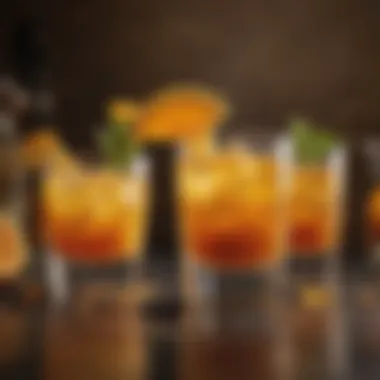 The Evolution of Orange Smash in Mixology An array of cocktails showcasing the evolution of orange smash in contemporary mixology.