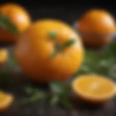 Fresh Ingredients for the Perfect Orange Smash Vibrant display of fresh oranges and herbs, essential ingredients for orange smash.