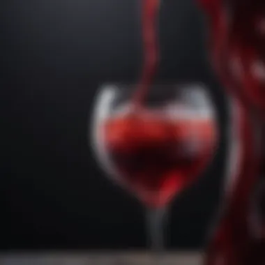 Intricate Layers of a Red Wine Cocktail A close-up of a red wine cocktail with intricate layering