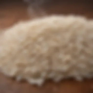 A close-up of rice grains used for making rice wine
