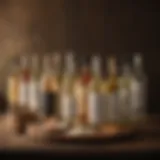 An elegant display of various rice wine bottles