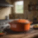 Elegant display of the Zelancio Dutch Oven on a rustic kitchen countertop